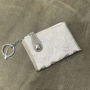 Small Silver Coach Key Chain Wallet